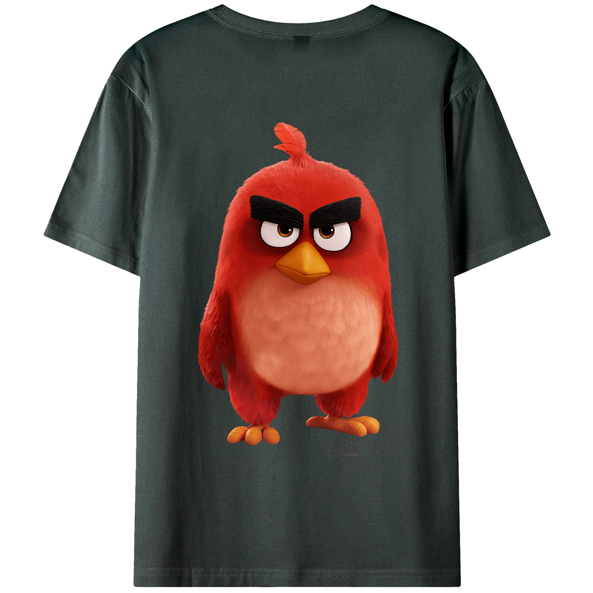 （画像用） Angry Birds アングリーバード 綿100％ メンズ半袖Tシャツ（バックプリント） 通気性